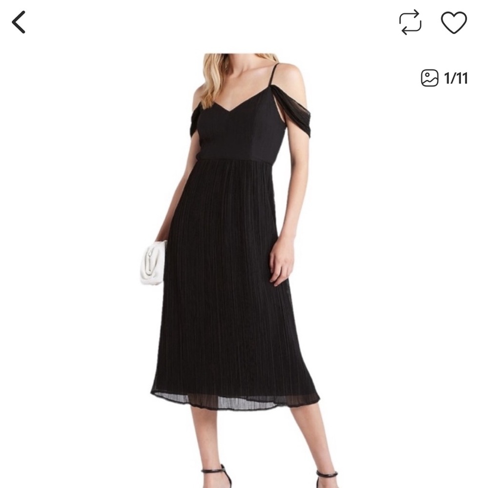 Express IVORY Pleated Dress L